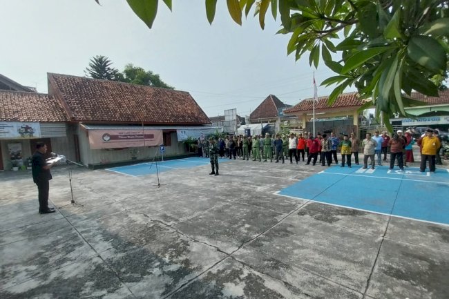 Apel Siaga Pengamanan Pilkada bersama Muspika Kades Linmas dan Ormas diKecamatan Pedan