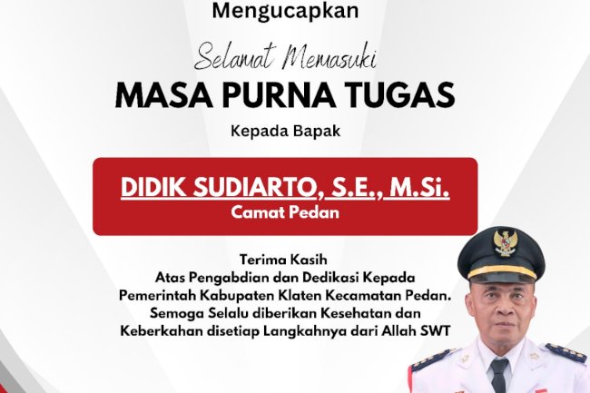 Pelepasan Purna tugas Bapak Camat Pedan Bapak Didik Sudiarto ,S.E,,M.S.i
