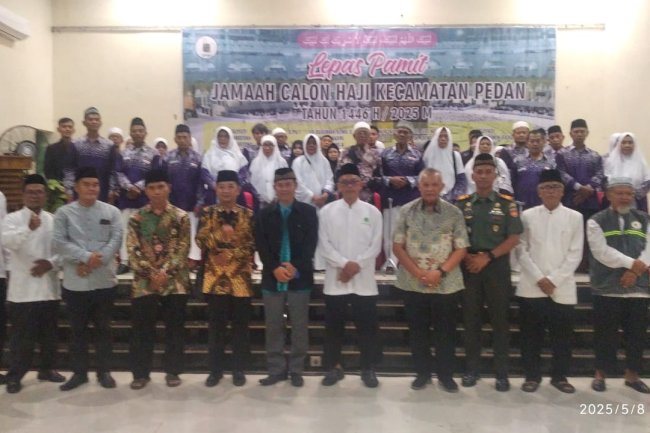 Menghadiri lepas Pamit Jamaah Haji Kecamatan Pedan Tahun 1446H/2025M