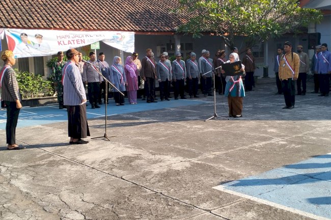 Upacara Hari Jadi Kota Klaten Yang ke 221 Di Halaman Kantor Kecamatan Pedan