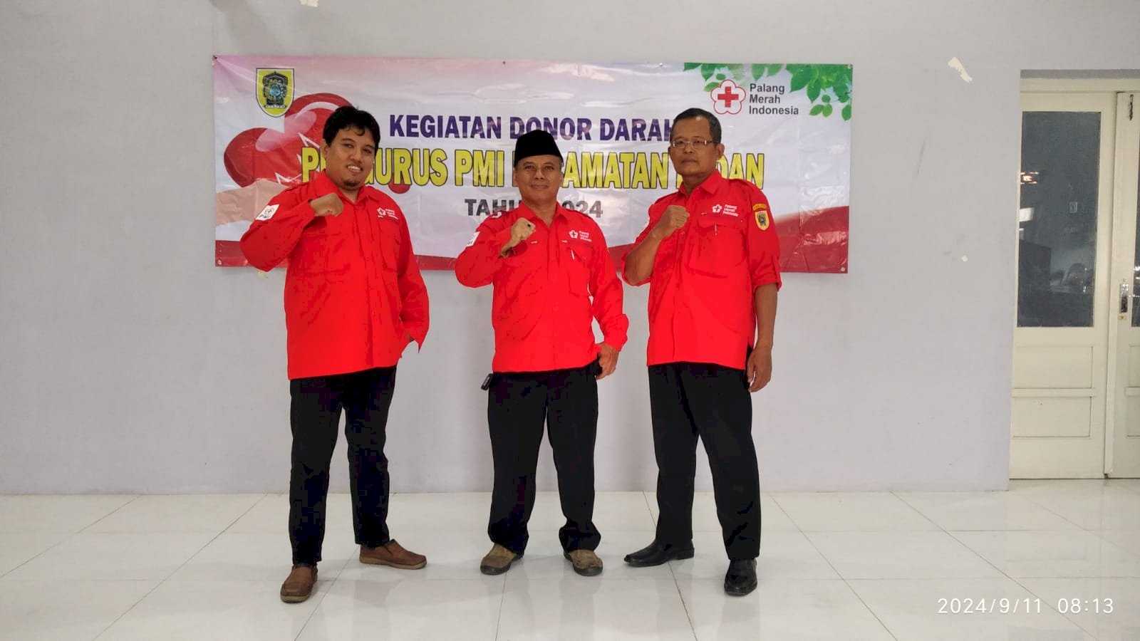 Pelaksanaan kegiatan aksi donor darah PMi Kabupaten Klaten Kecamatan Pedan 