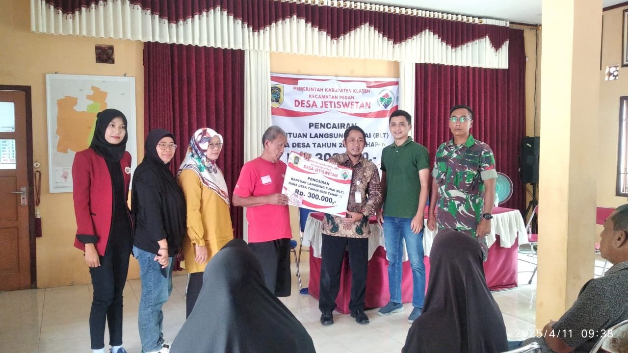 PENYALURAN BANTUAN LANGSUNG TUNAI DANA DESA ( BLT DD ) DESA JETISWETAN PEDAN 