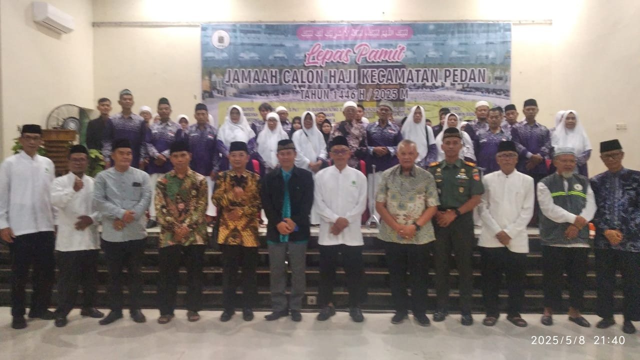 Menghadiri lepas Pamit Jamaah Haji Kecamatan Pedan Tahun 1446H/2025M